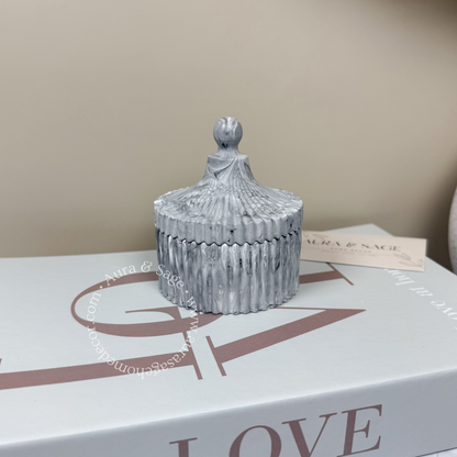 Ribbed Jewelry Jar with Pointed Lid