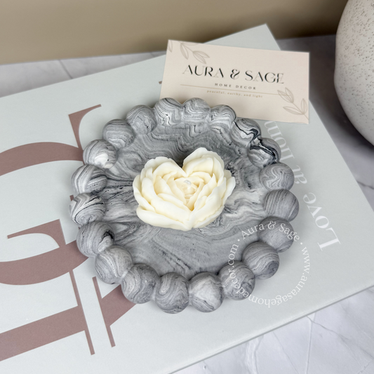 Heart Rose Pillar Soy Candle