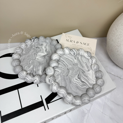 Small Bubbles Coaster | Trinket tray | Grey Marble