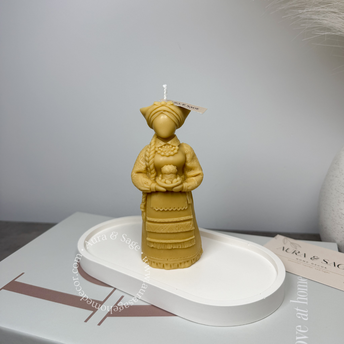 Motanka Easter Guardian Pillar Soy Candle