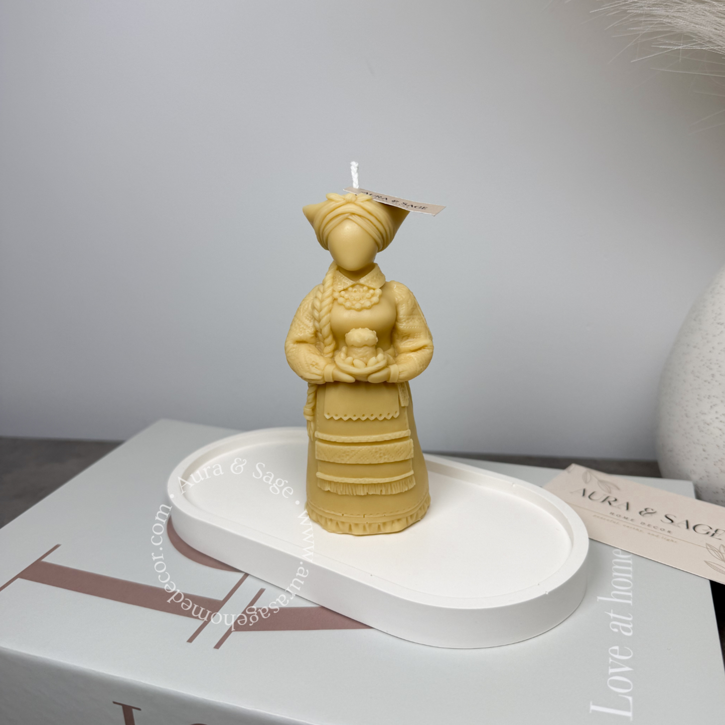 Motanka Easter Guardian Pillar Soy Candle
