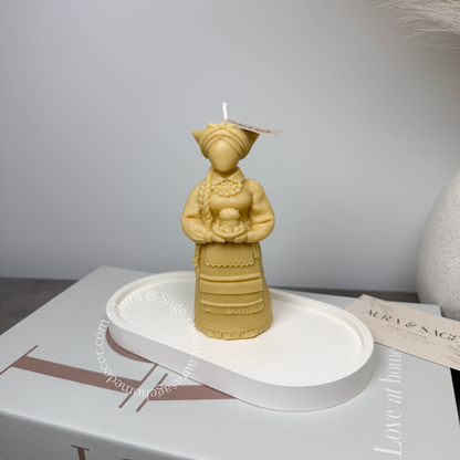 Motanka Easter Guardian Pillar Soy Candle