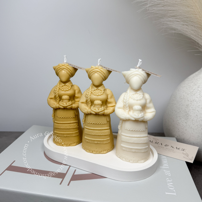 Motanka Easter Guardian Pillar Soy Candle