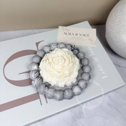 Peony Pillar Soy Candle