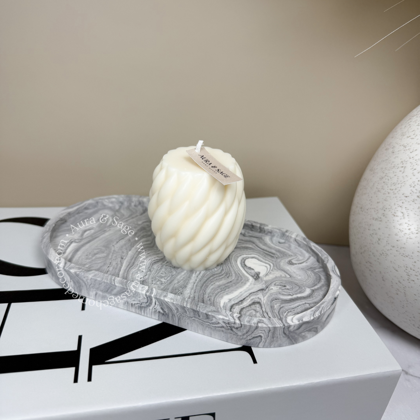 Petite Twirl Pillar Soy Candle