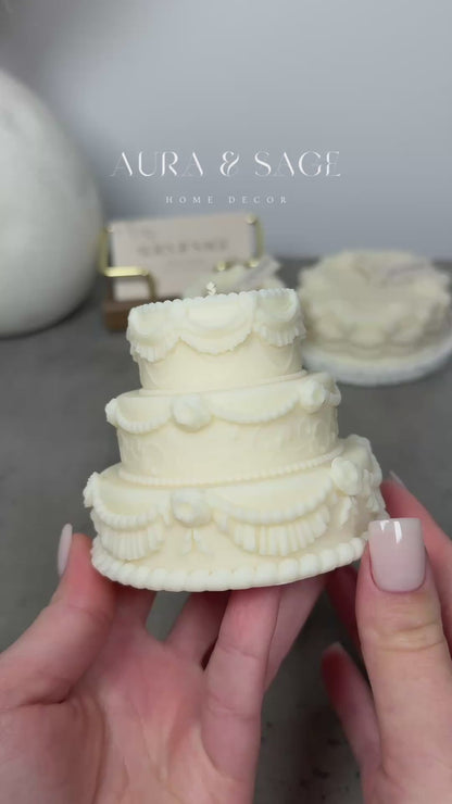Three-tiered Rose Cake Soy Candle