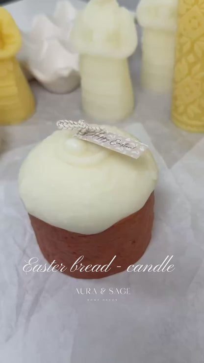 Easter Bread Pillar Candle | Beeswax Soy Candle | Bakery-Inspired Candle | Spring Decor | Easter Gift