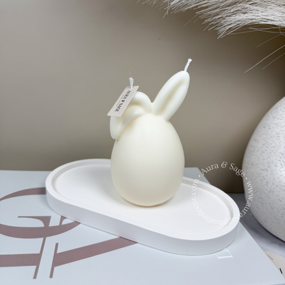 Rabbit Egg With Folded Ear Pillar Soy Candle