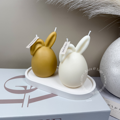 Rabbit Egg With Folded Ear Pillar Soy Candle
