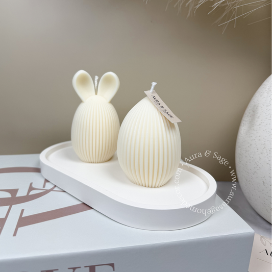 Ribbed Egg Pillar Soy Candle