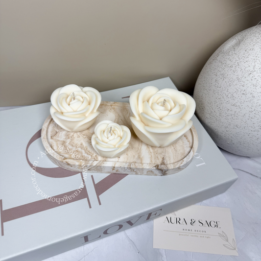 Rose Pillar Soy Candle