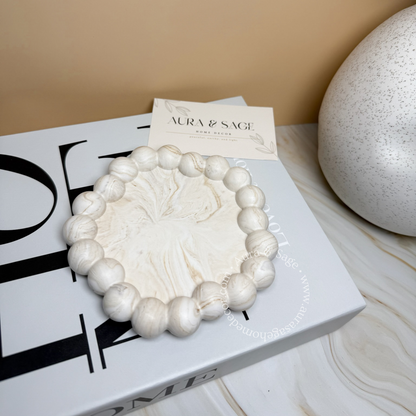 Small Bubbles Coaster | Trinket tray | Beige Marble