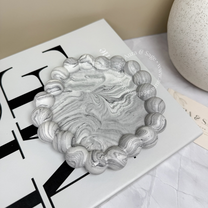 Small Bubbles Coaster | Trinket tray | Grey Marble