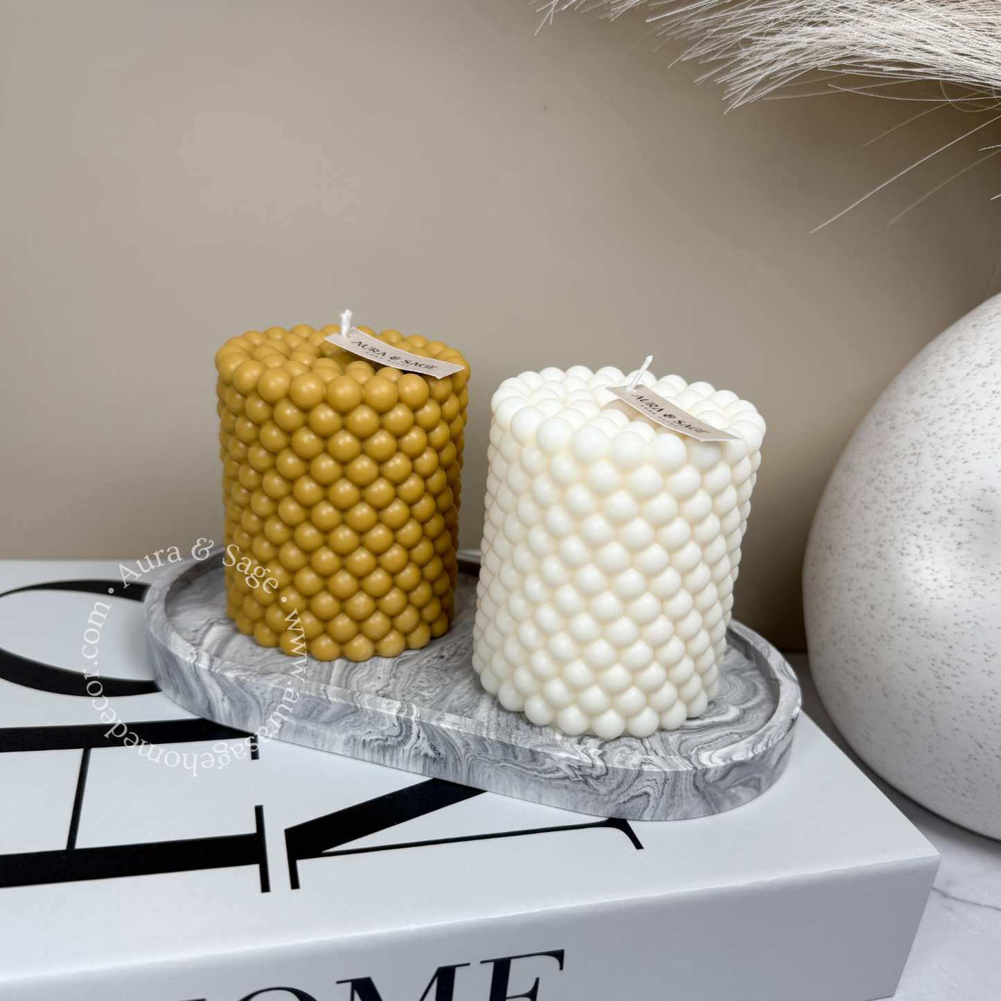 Small Bubbles Pillar Soy Candle