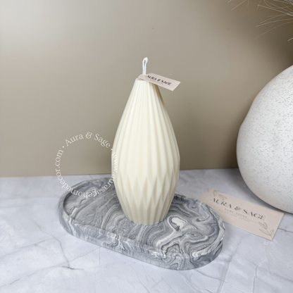 Tall Origami Lantern Pillar Soy Candle