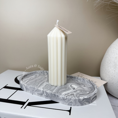 Thick Ribbed Pillar Soy Candle