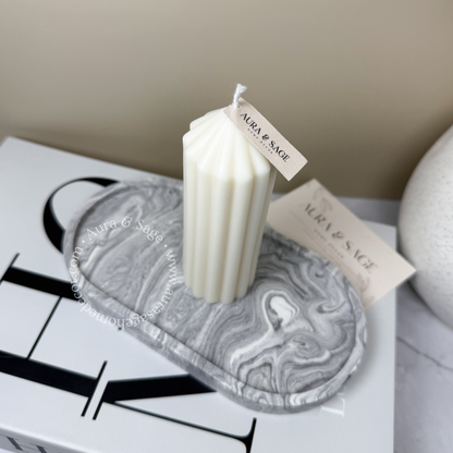 Thick Ribbed Pillar Soy Candle