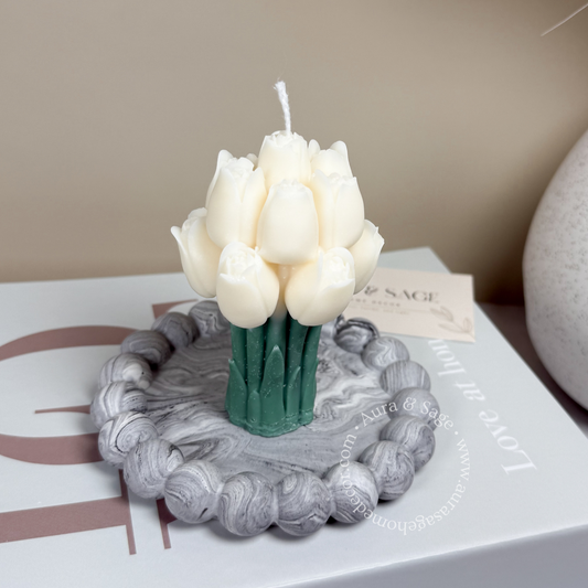 Tulip Bouquet Pillar Soy Candle